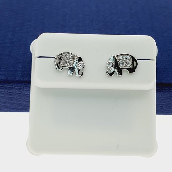"#925 Sterling Silver CZ Stud Earrings for Women/Girl, US925P1019 - Picture 11 of 11